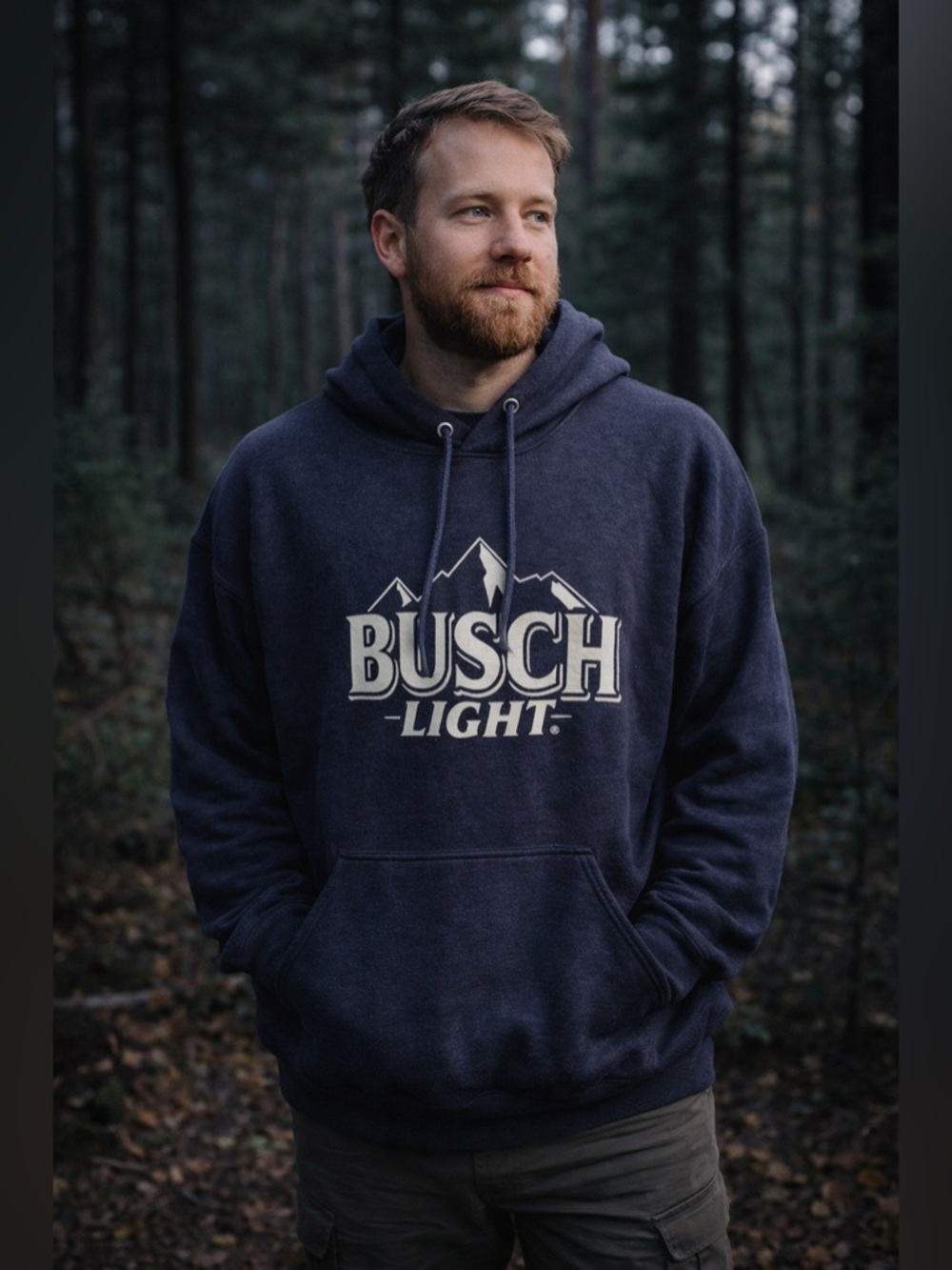 Busch Light Beer Hoodie Men’s 2XL Blue Pullover Sweatshirt Super Soft NWOT
